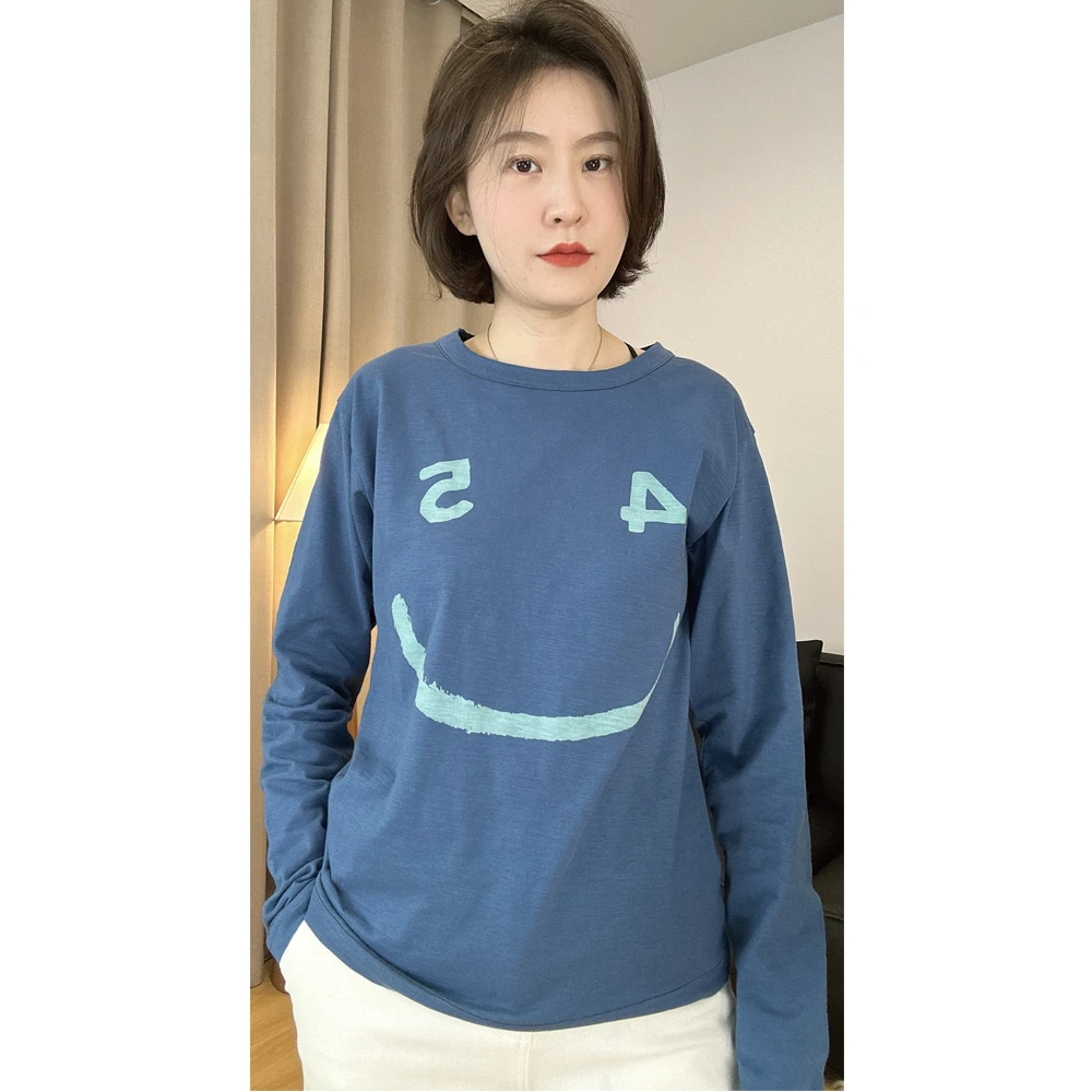 【清货】【阳光心情】纯棉休闲时尚笑脸印花圆领百搭打底衫长袖
