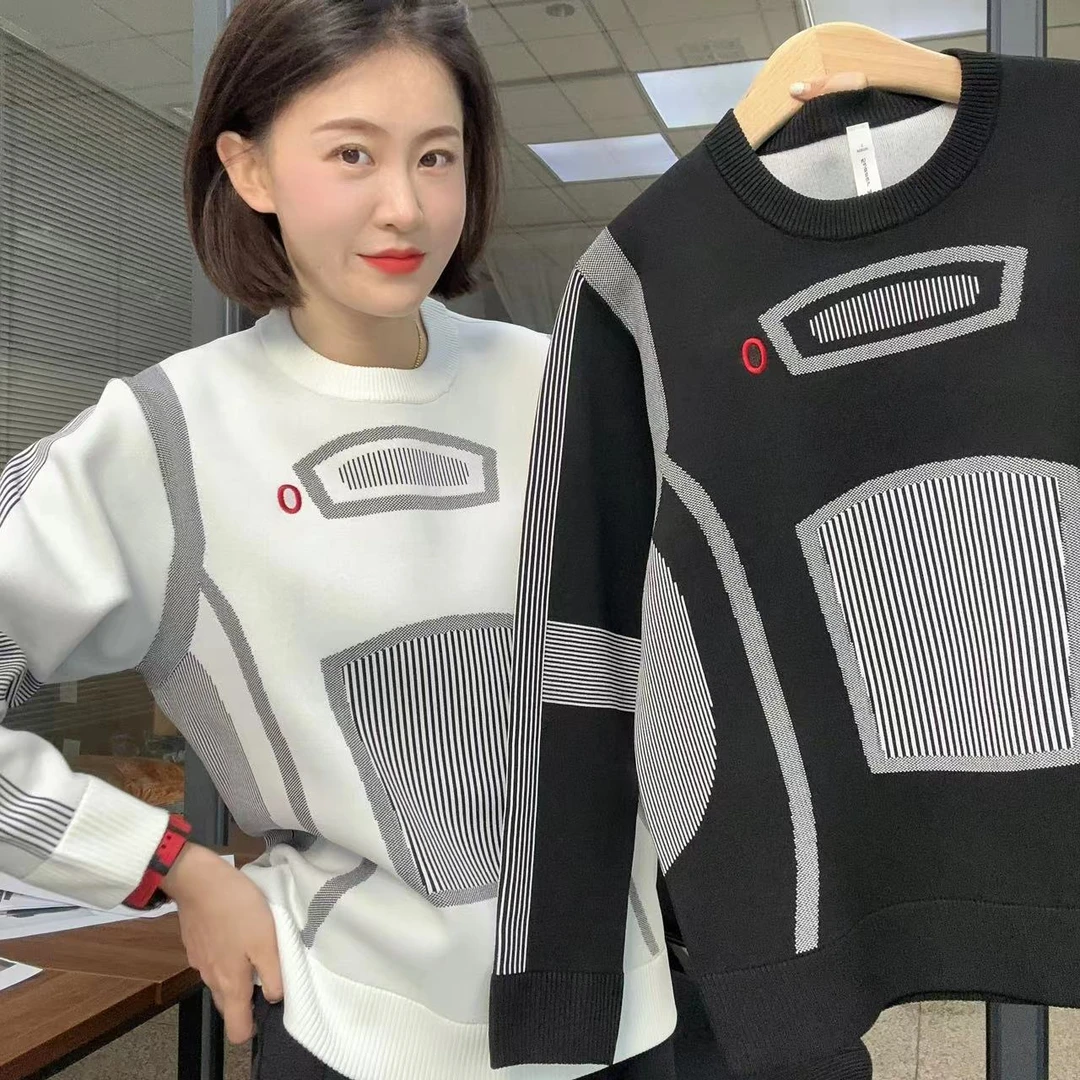 （粉丝福利）女士秋冬季都市运动复古横机套头衫