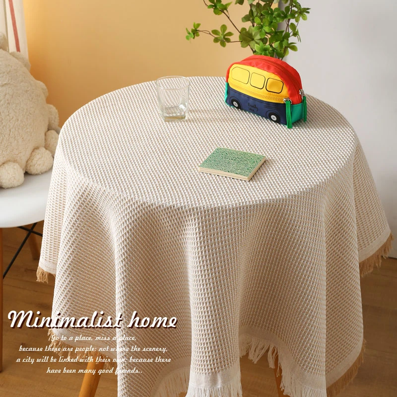 纯色轻奢桌布茶几布 拍照ins野餐桌台布餐桌圆桌布家用床头柜盖布