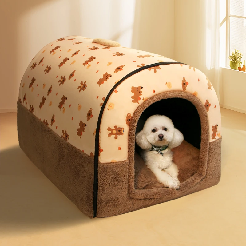狗窝冬天保暖封闭式安全感狗床可拆洗睡垫房子型狗屋猫屋宠物用品
