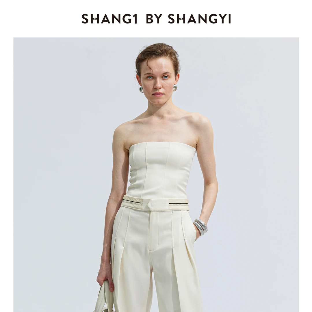 SHANG1 BY SHANG YI拉链结构抹胸S24AT39