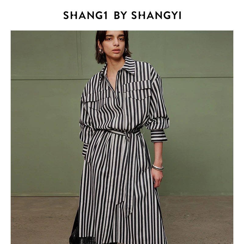 SHANG1 BY SHANG YI廓形衬衫夹克连衣裙S23BD05