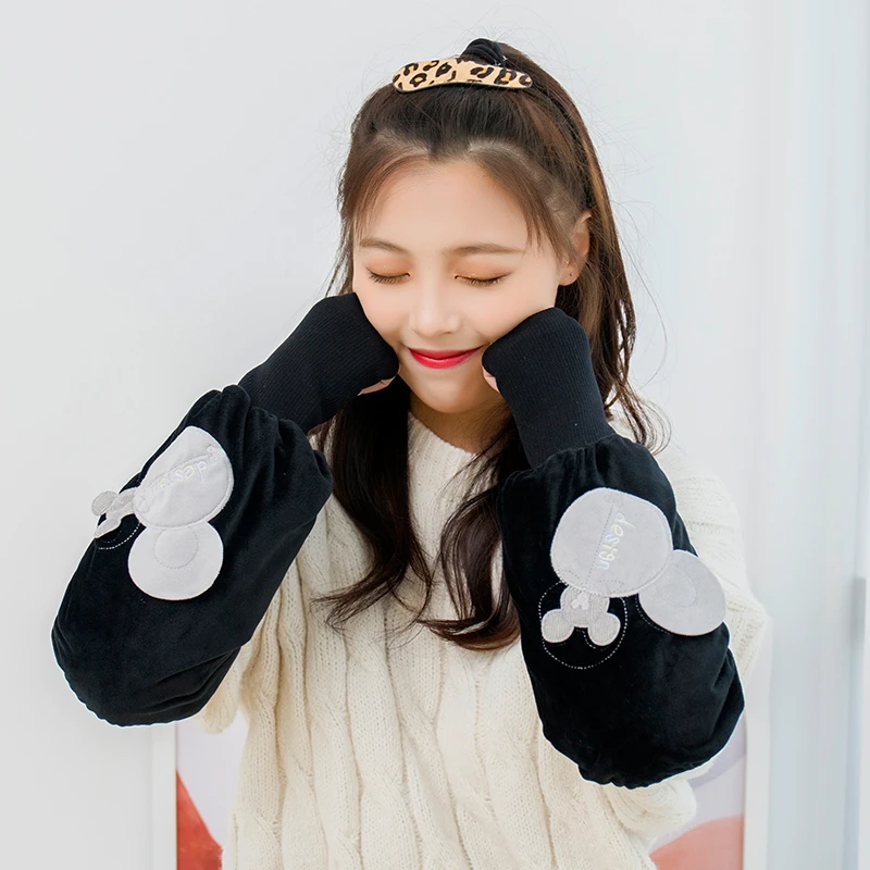 【锦栖】秋季针织成人女款暖手袖套工作防脏防污护袖可爱百搭