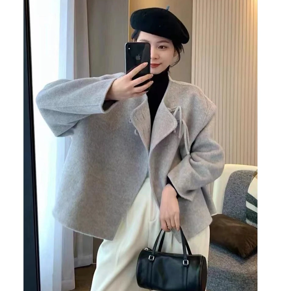 韩芙若气质小个子小香风新款羊毛毛呢短外套春游出行衣服