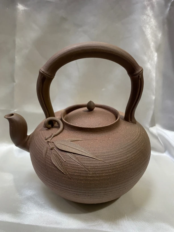 林于凯手制柴烧窑变清风竹韵提梁壶