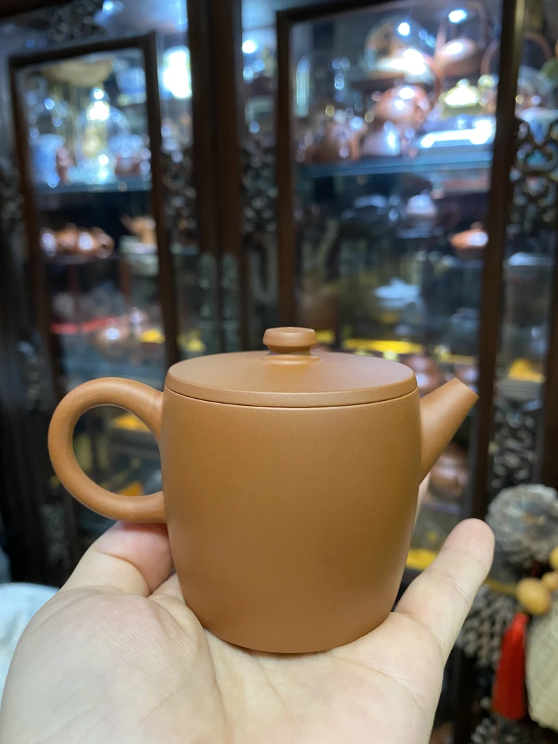 潮州手拉壶蔡铿鸡蛋黄薄胎直桶壶100cc左右