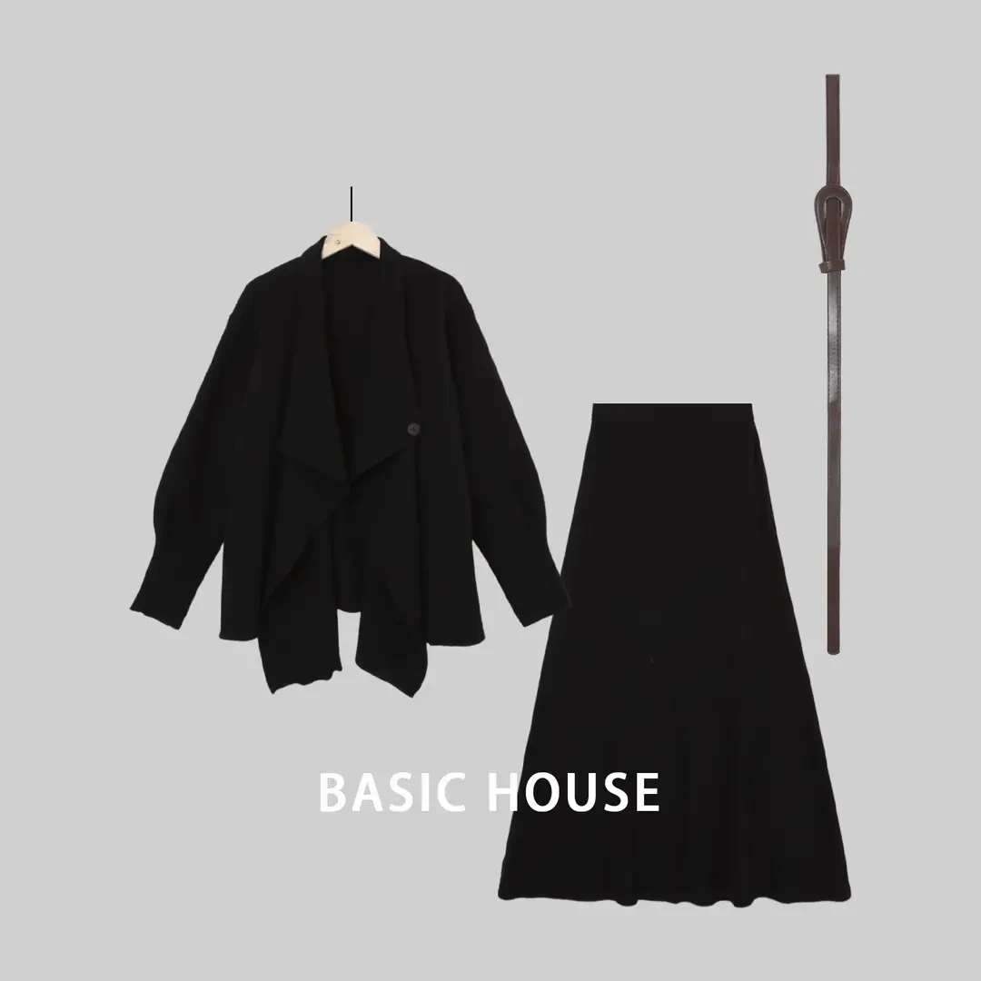 Basic House/百家好秋冬时尚显瘦气质法式小众套装