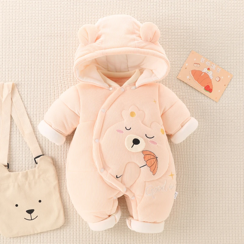 新生婴儿连体衣秋冬加厚保暖套装满月宝宝外出服抱衣棉服冬天衣服