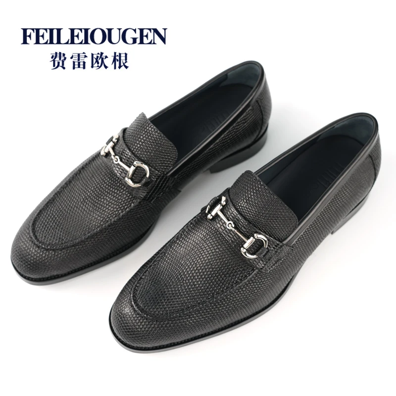 蜥蜴皮尖头乐福鞋男 28605