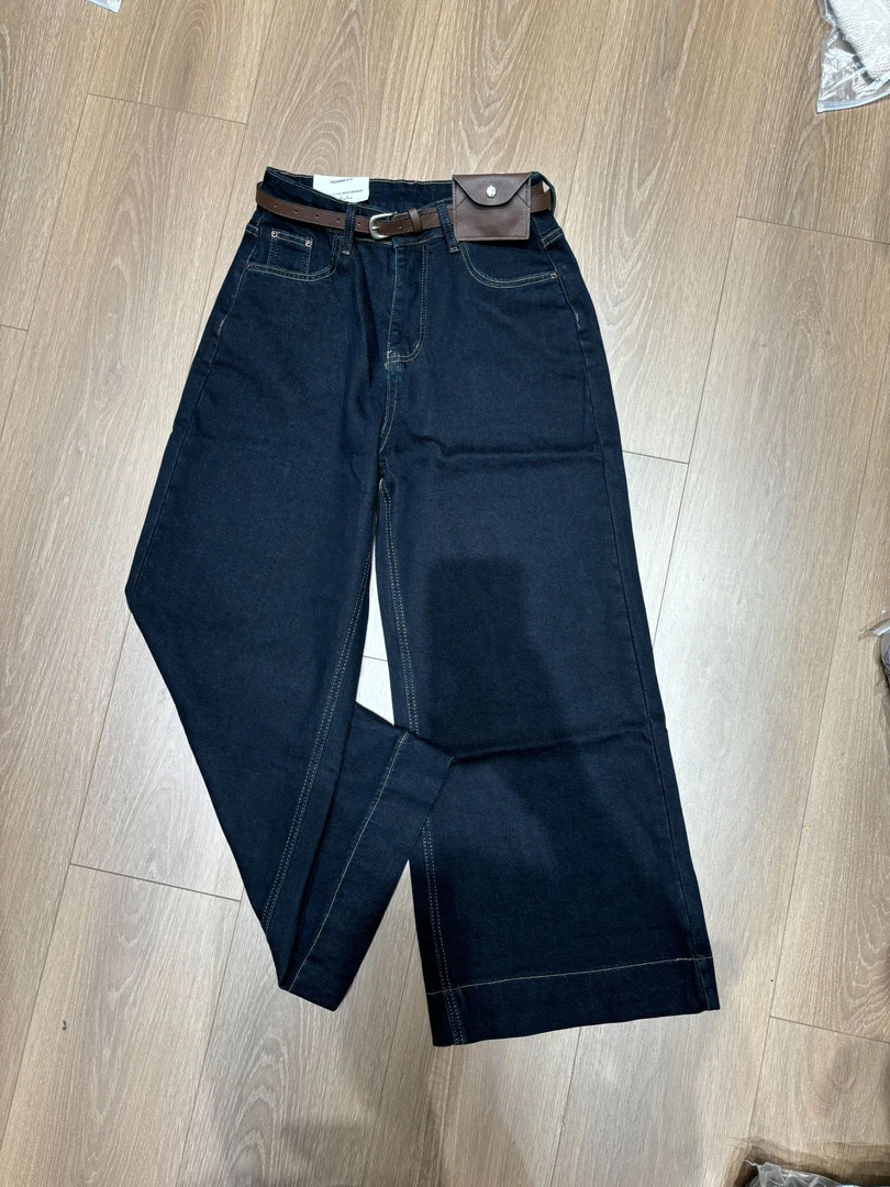 [王大一]144秋季韩系新款直筒九分牛仔裤