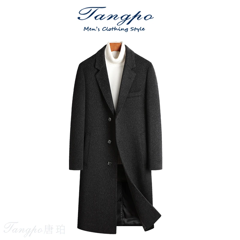 Tangpo/唐珀冬季羊毛大衣男款高级感大衣男羊毛呢外套男款双面呢