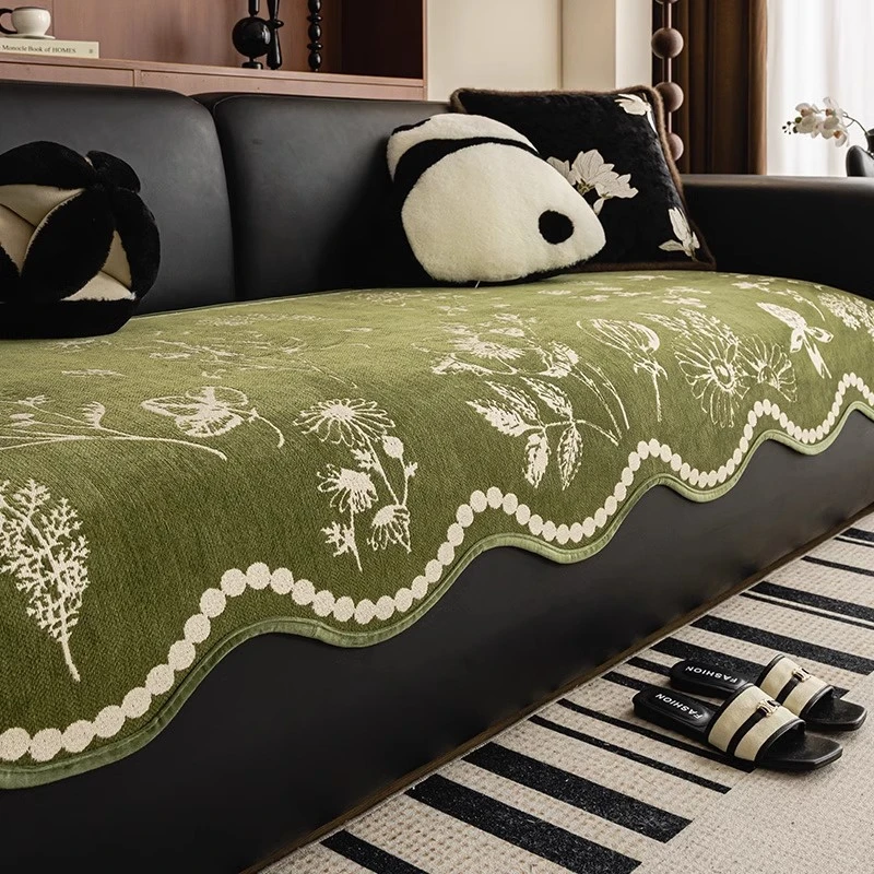 异形沙发垫轻奢雪尼尔2025新款四季通用防滑直排皮沙发坐垫盖布巾