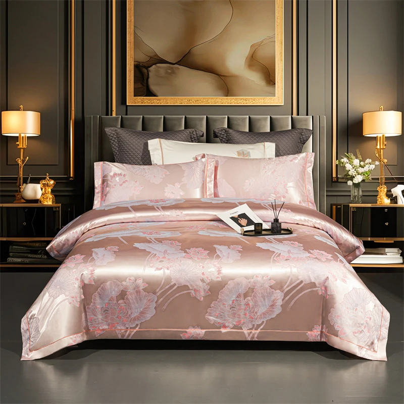 荷塘月色-轻奢提花床上四件套春夏秋冬不滑床