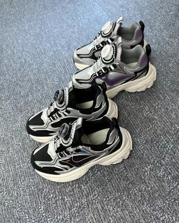 【高弹系列】8862儿童运动鞋24春秋新款男女旋转钮扣童鞋休闲跑步鞋