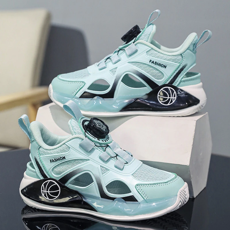 阿童木男童凉鞋夏季款包头儿童透气男孩纽扣缕空运动鞋防滑单网鞋