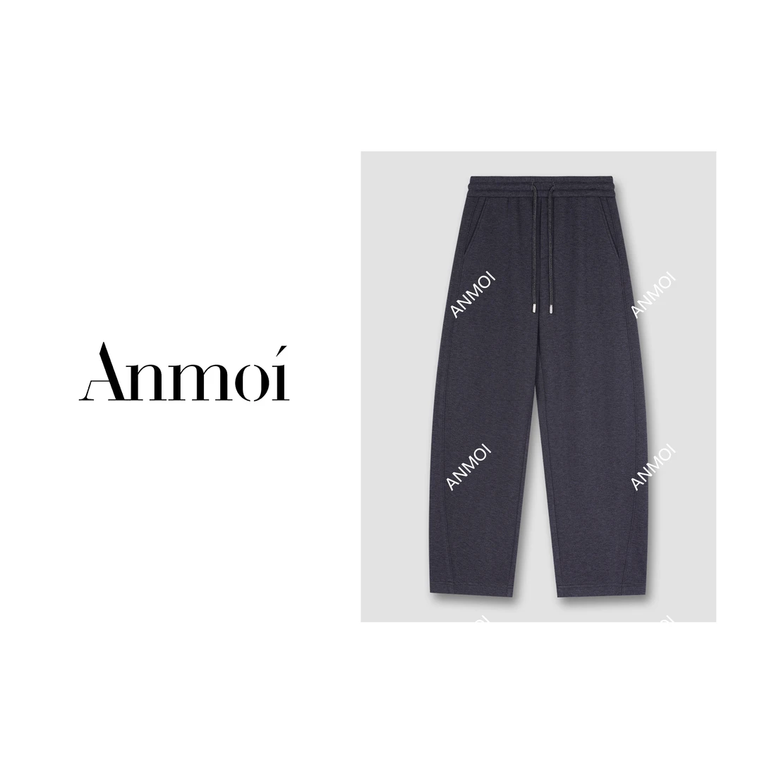 ANMOI【金玉其质】秋冬加绒香蕉裤直筒一条过冬裤子梧桐裤弯刀卫裤
