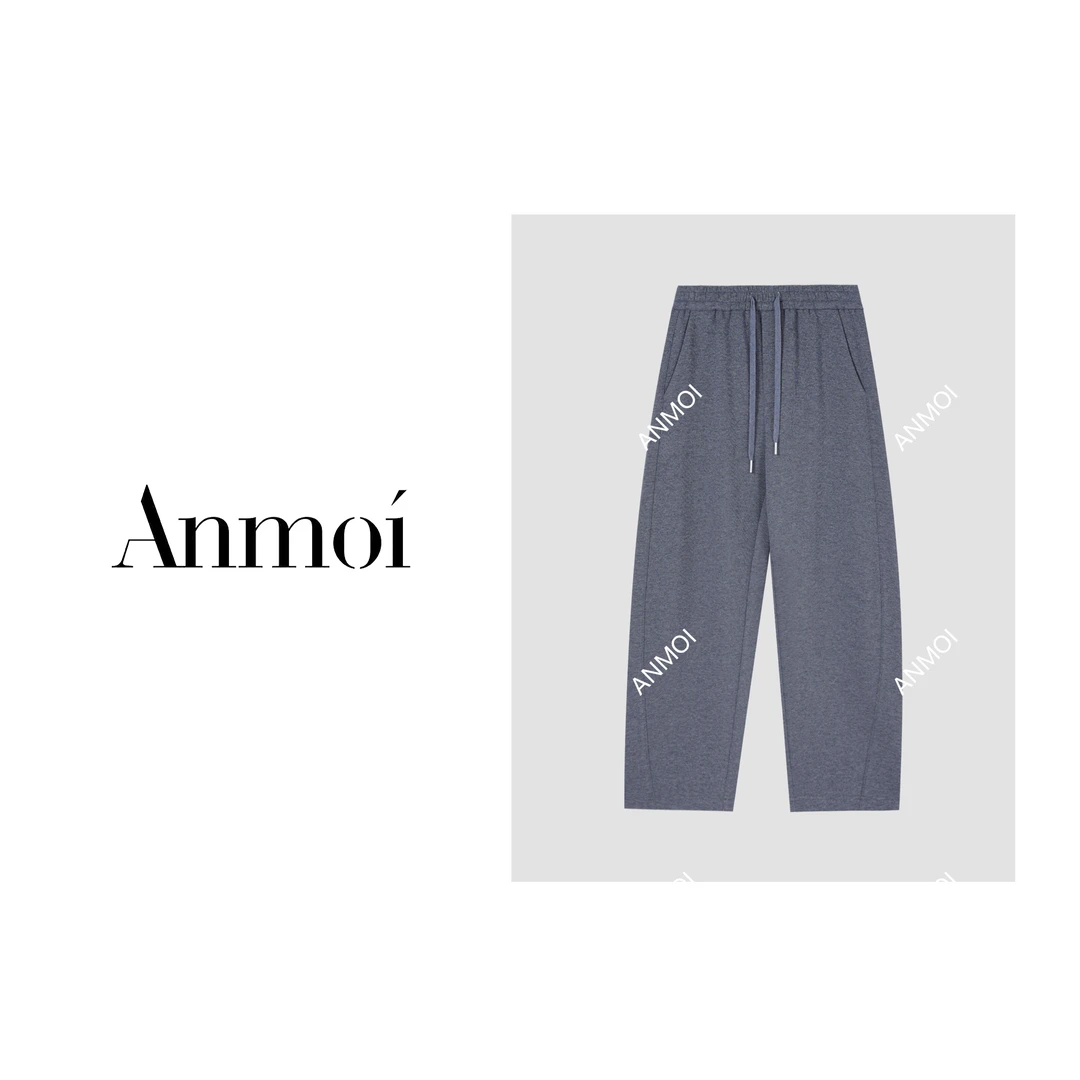 ANMOI'【惊鸿艳影】秋冬新款直筒香蕉裤宽松慵懒风梧桐裤垂感卫裤