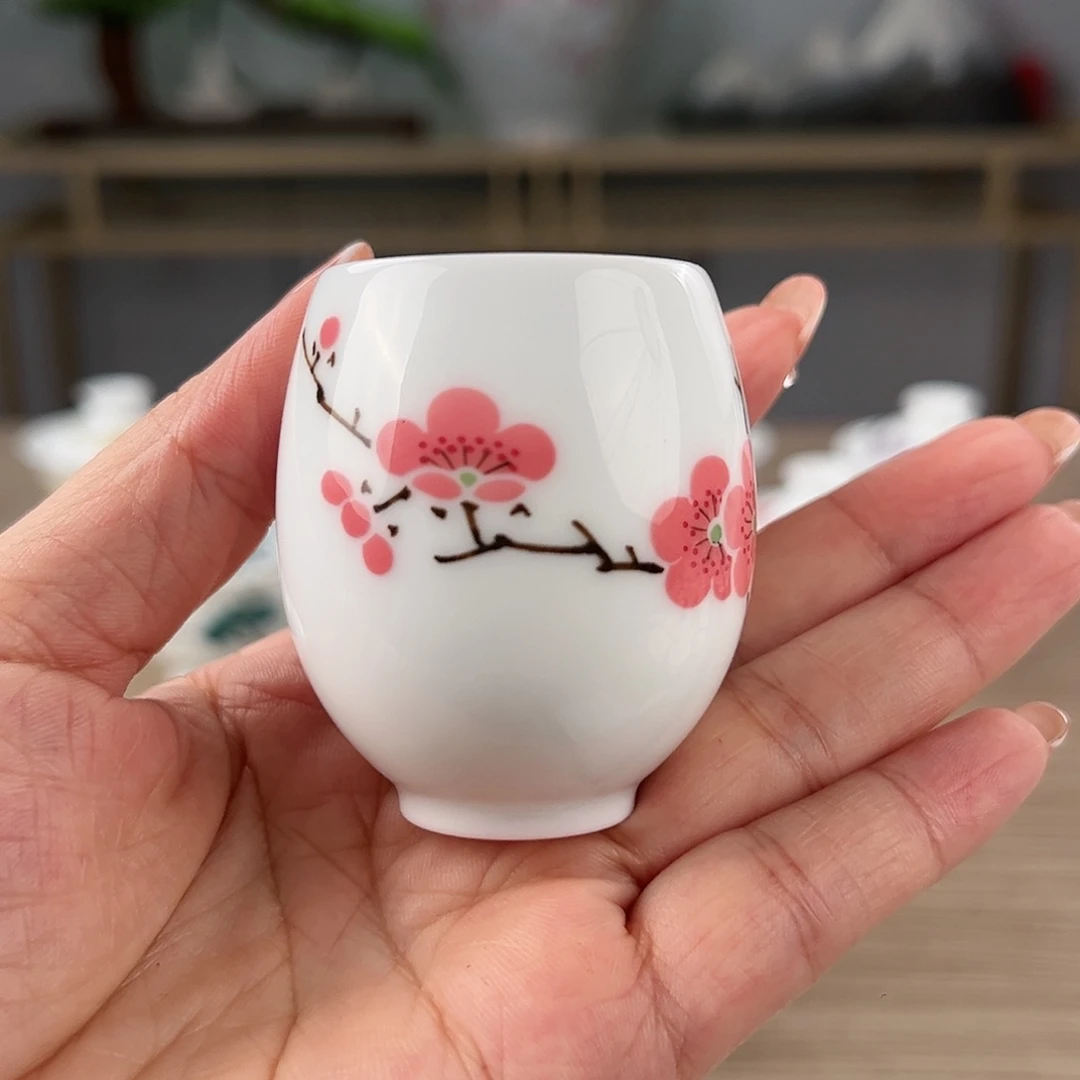 大*釉下翠竹梅花手绘滑石子一级品