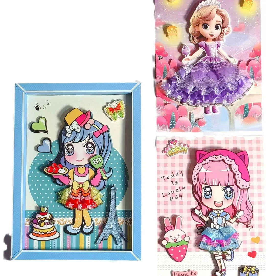 立体相框画*儿童DIY制作材料包幼儿园装饰益智玩具礼物