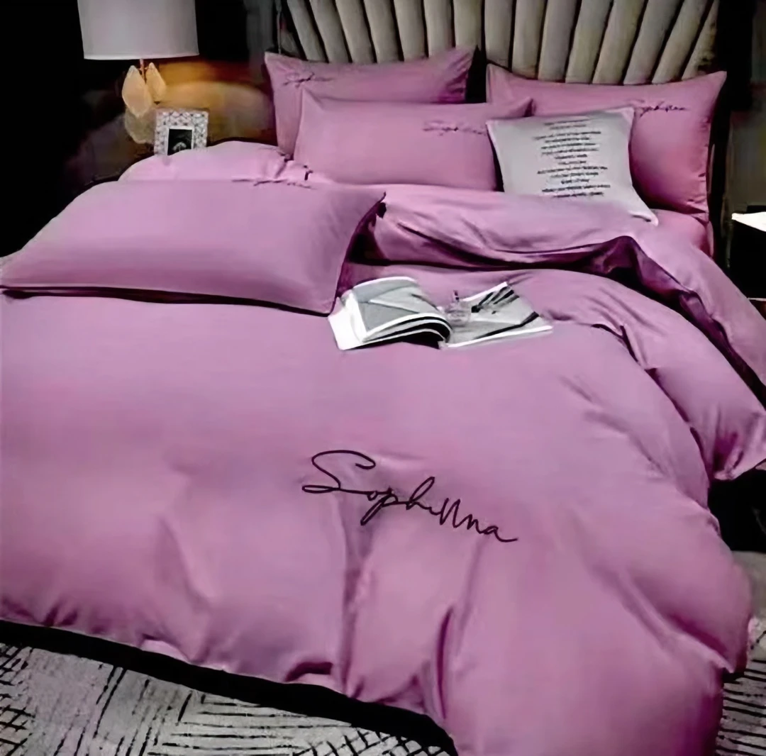 【大暖家纺】精品轻奢双人被套纯色简约绣花