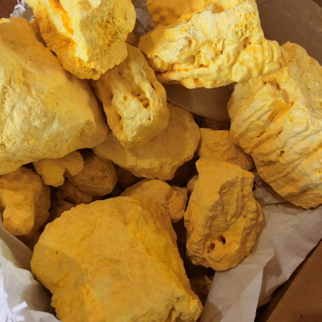 黄色火山岩石摆件水族造景装饰