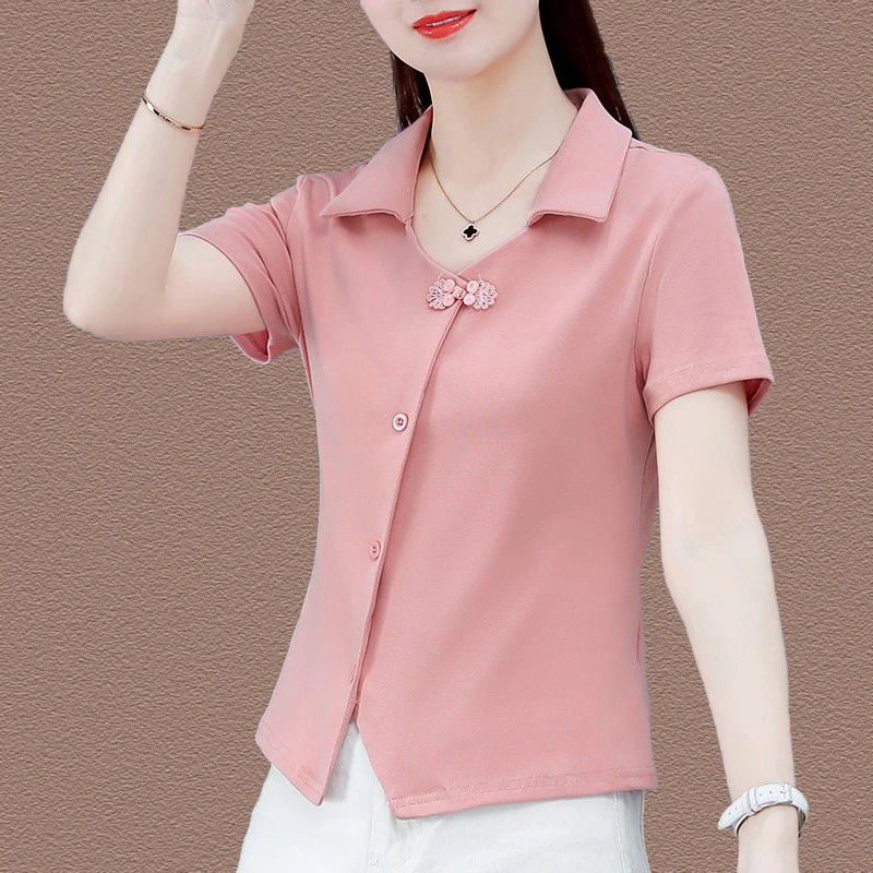 不对称设计感短袖上衣女2025夏季新款POLO韩版减龄洋气T恤潮