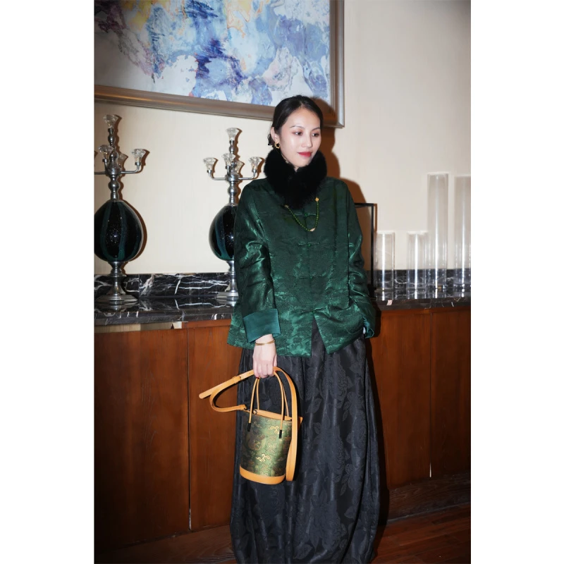 徽韵阁·高定国风 『梦华录』清明上河图丝羊毛中式盘扣棉服