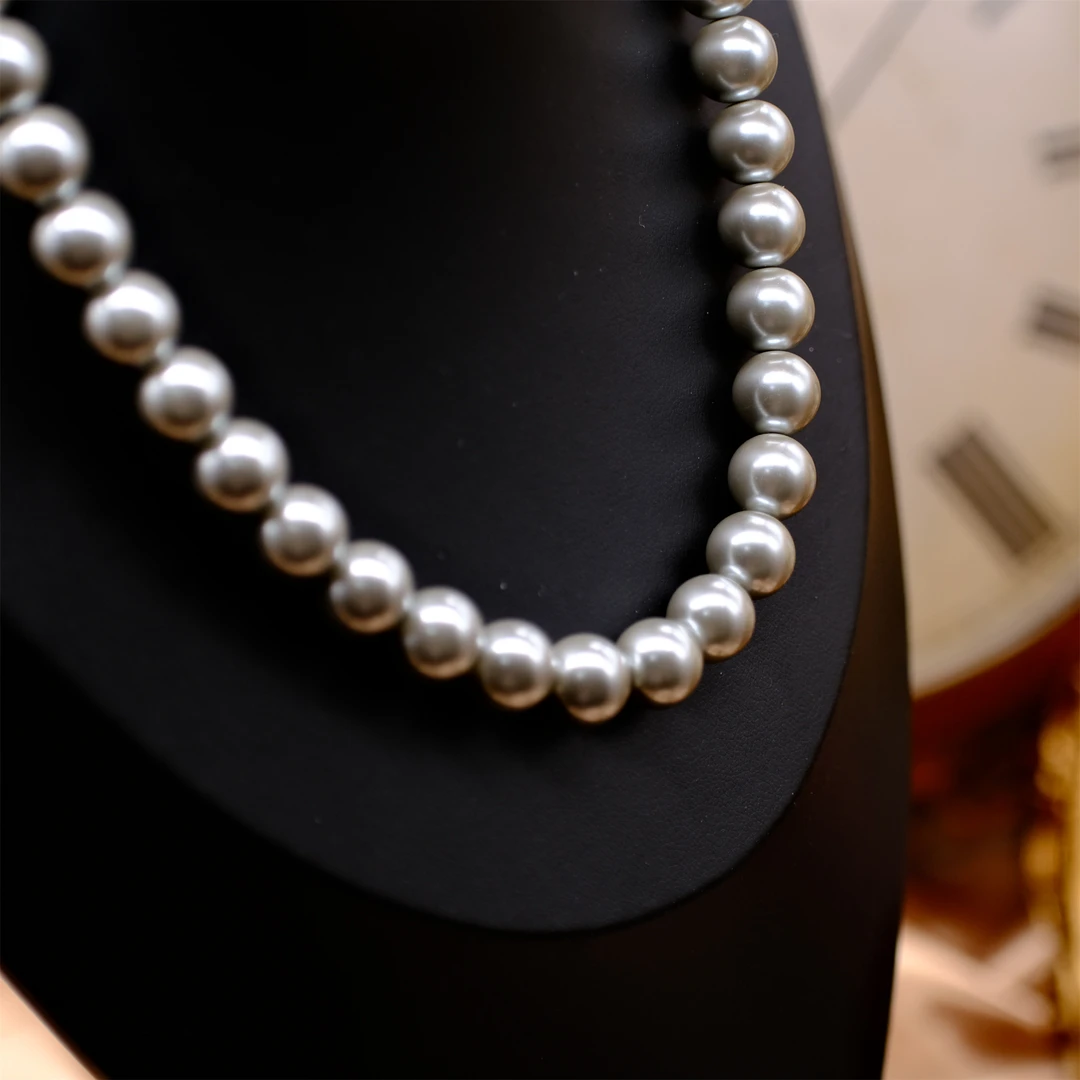 合金项链 TX1034【浅bo金灰施华洛项链12mm】仙女气质时尚百搭项链