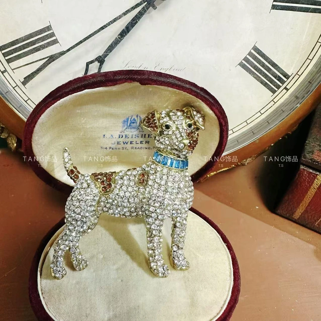 铜合金胸针 Z0839 小狗 胸针轻奢复古时尚