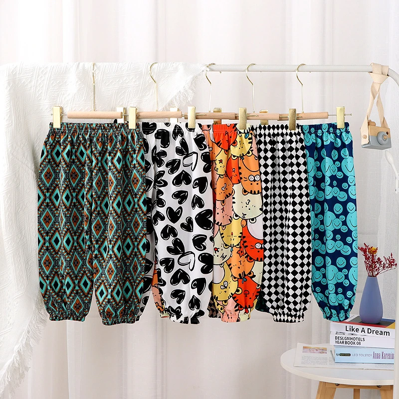 儿童防蚊裤夏季薄款长裤男童女童家居裤男款打底裤居家运动睡裤