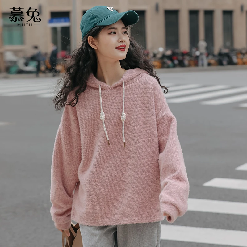 【婷婷专属】4635ins宽松连帽加厚卫衣女秋冬港风慵懒加绒外套潮