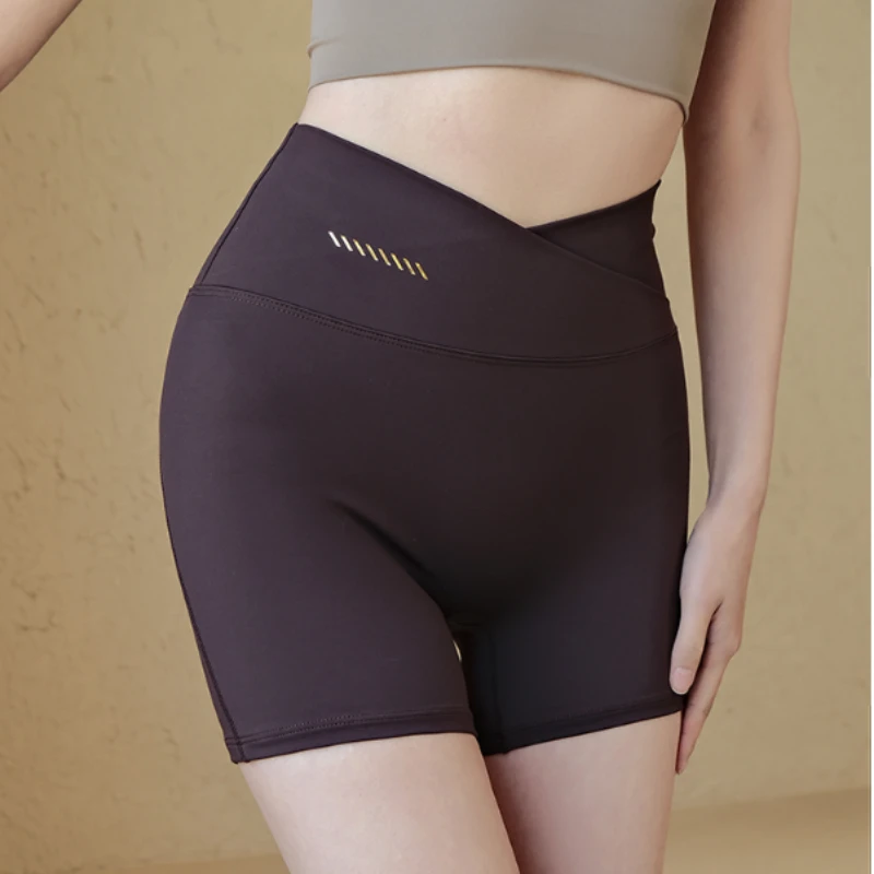 运动短裤女夏季外穿蜜桃高腰提臀紧身专业健身训练跑步骑行瑜伽裤