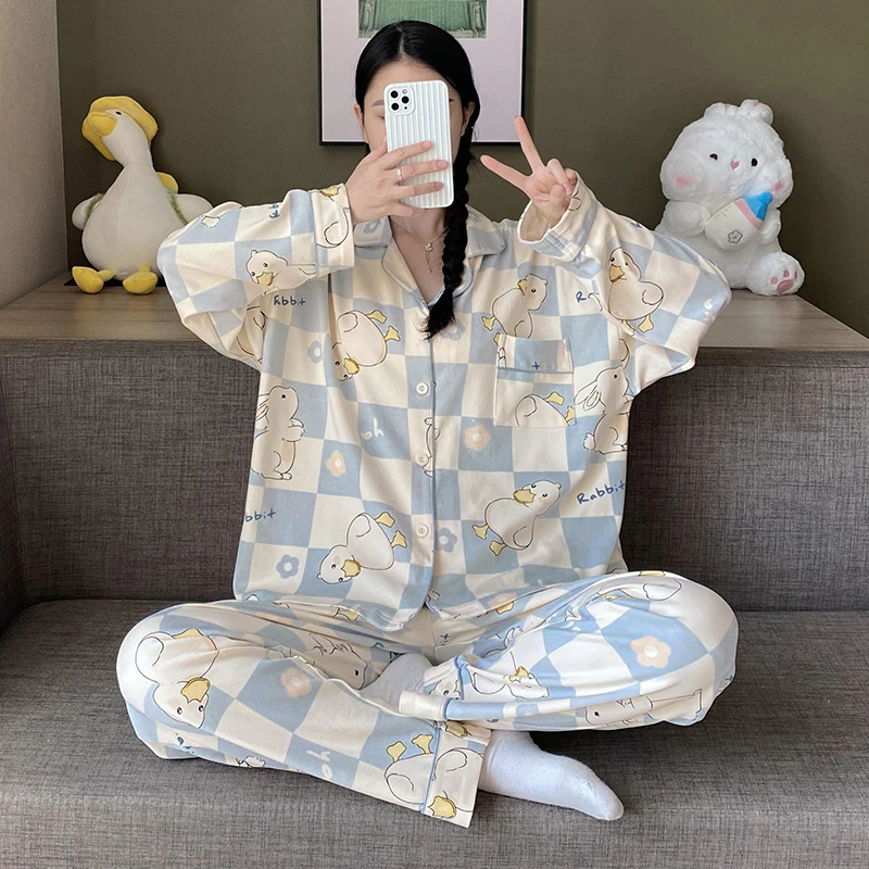 睡衣女士秋冬季2023年新款甜美风可爱风可外穿学生宿舍套装家居服