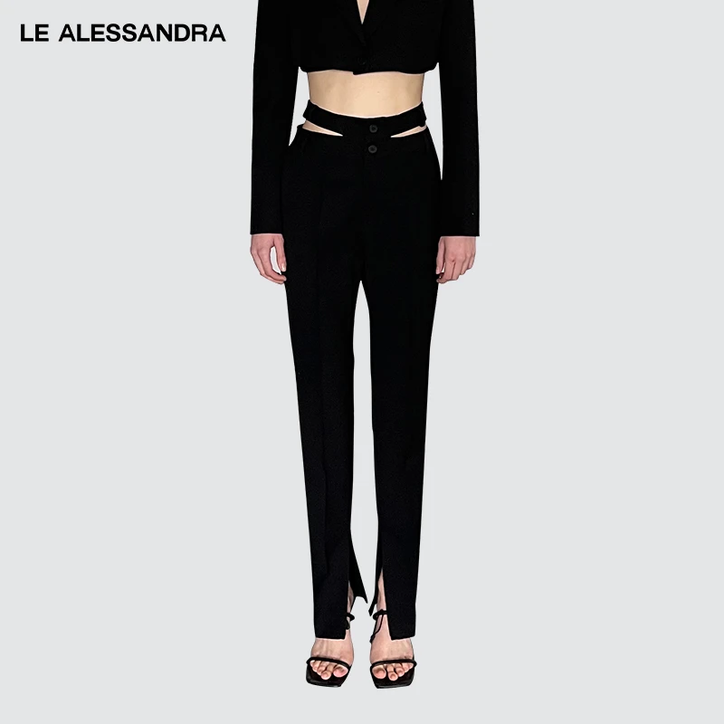 【刘亦菲徐璐同款】品牌直营 LE ALESSANDRA 羊毛西装双腰裤