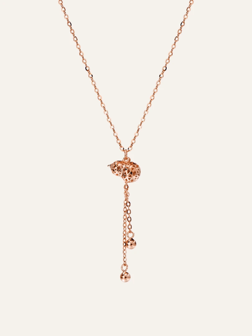 坠链均925银 镀K金轻奢气质百搭葫芦吊坠项链 精致坠链