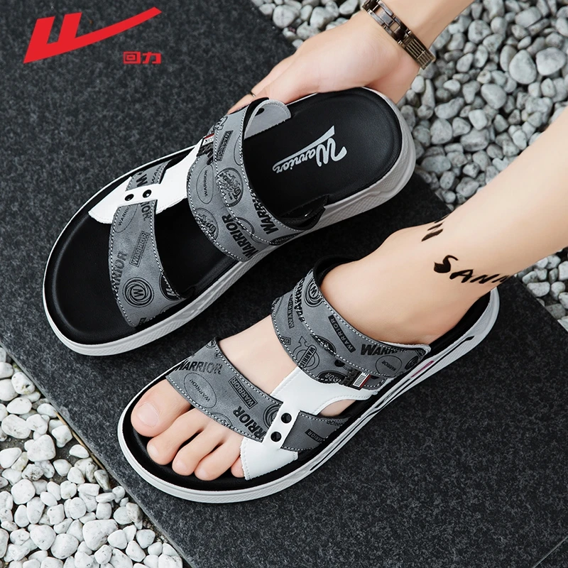 回力男鞋2025新款冬季外穿开车两用皮凉鞋涉水防滑防臭沙滩凉拖鞋