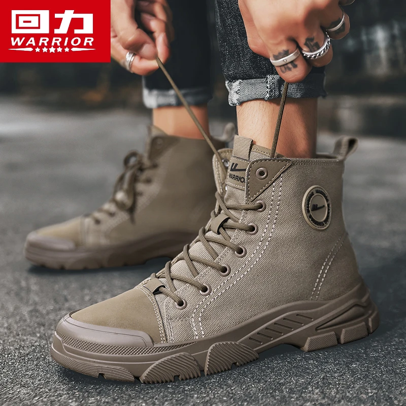 回力马丁男鞋冬季2025新款高帮休闲工装帆布鞋百搭男士作战短鞋子
