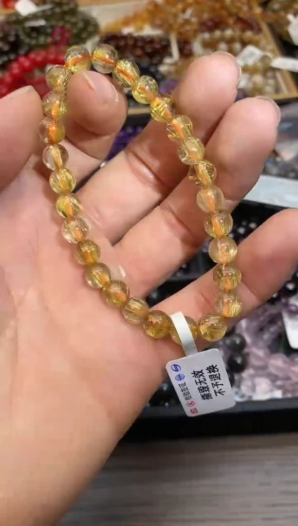 【闪购商品】水晶手链未镶嵌b854 金发7mm