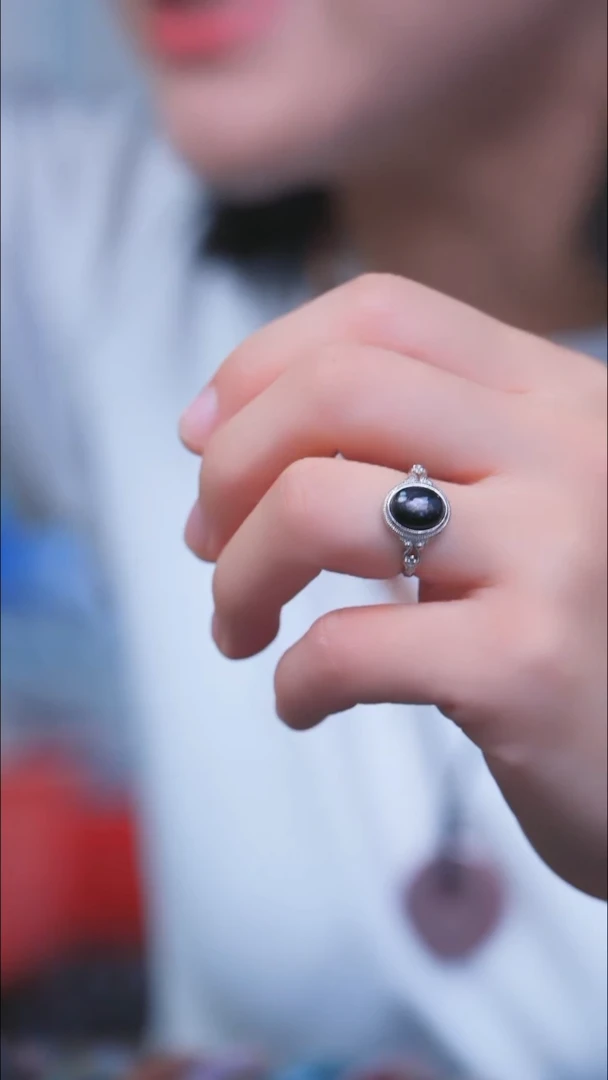 【闪购商品】辉石D006号金运石竹节戒指银S925镶嵌多样性