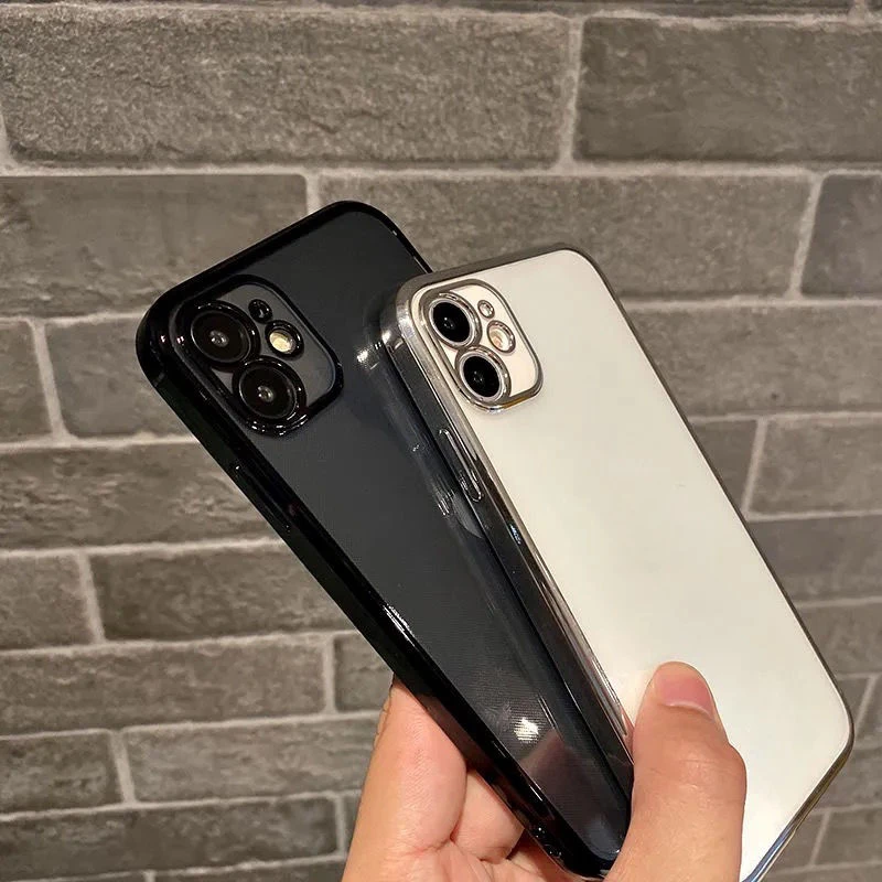 直边壳iPhone11proMAX秒变苹果12/13/7p/8plus透明xs软XR网红电镀