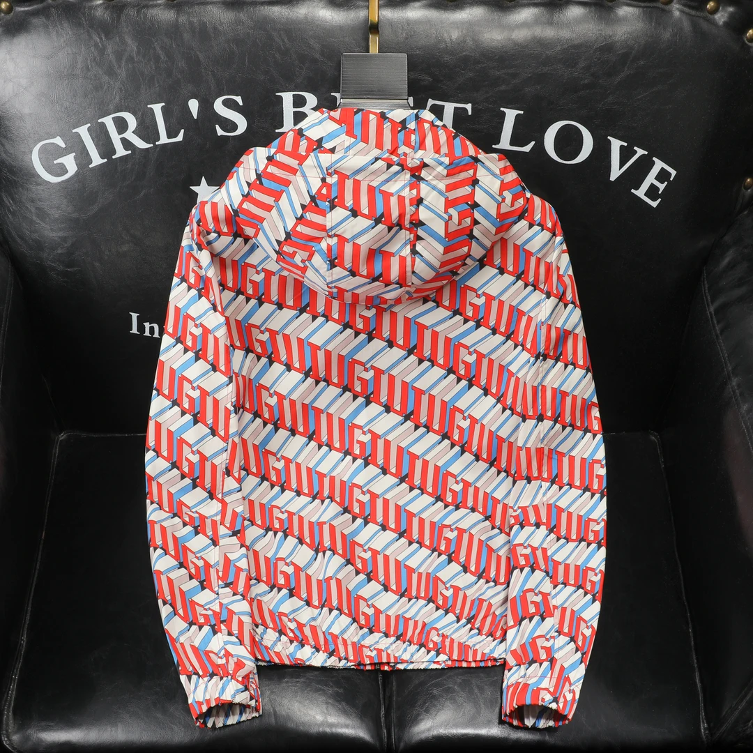 男士冬季新款潮流百搭印花休闲连帽韩版保暖夹克外套上衣男-秋冬