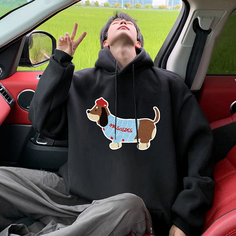 卫衣男春秋季2025新款重磅纯棉休闲帽衫oversize高街宽松港风外套