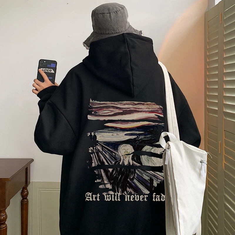 加绒连帽~呐喊字母印花~保暖卫衣