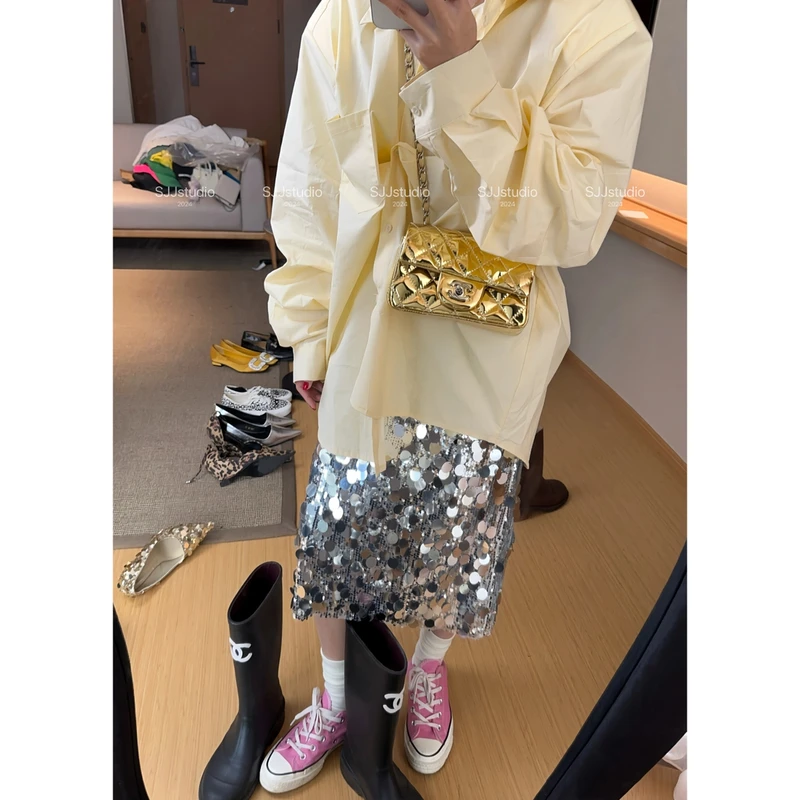 【娇娇私服订制】春季上新时尚重工亮片半身裙2703#