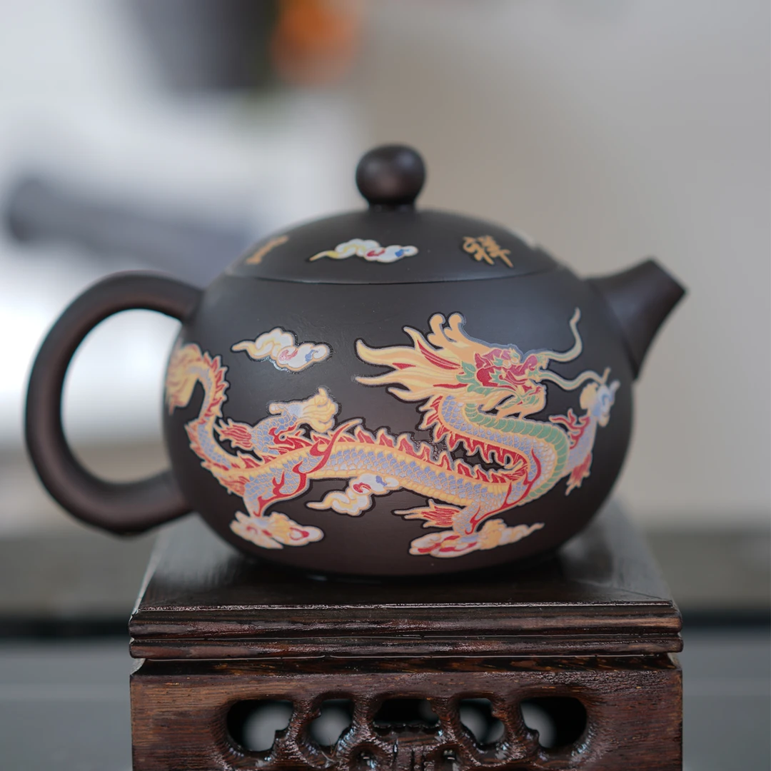 紫砂壶遇热变色龙凤壶不烫手西施凤鸣壶单壶手工茶具套装茶杯家用