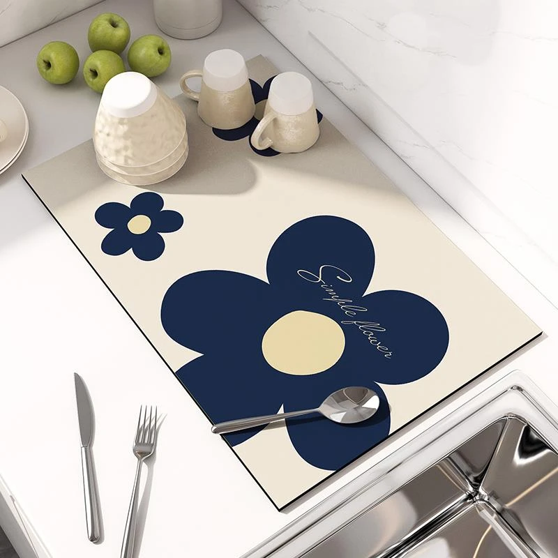 轻奢硅藻泥厨房沥水垫台面桌面家用垫餐具吸水垫洗手台防滑防烫垫