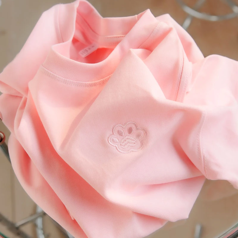 刺绣100%纯棉短袖t恤女宽松半袖学生白色情侣装男女同款2025新款