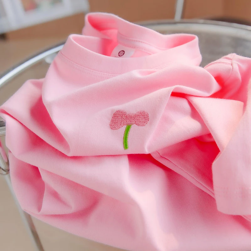 刺绣100%纯棉短袖t恤女宽松半袖白色男女同款情侣2025夏季新款