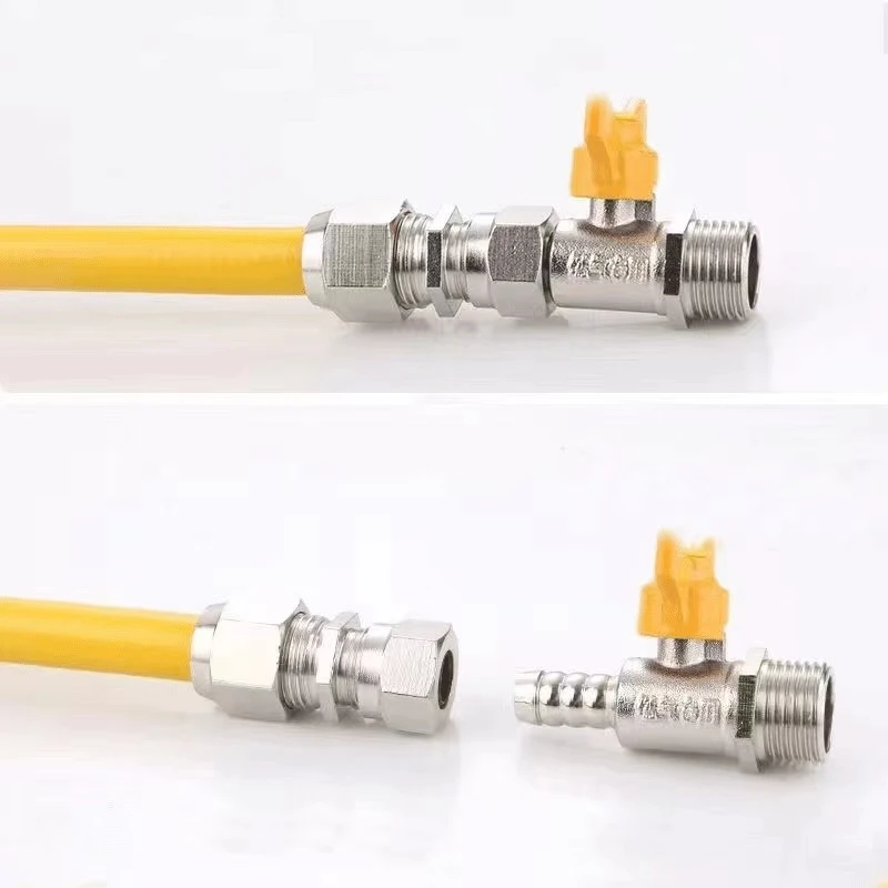 球阀门天燃气接口4分全铜镀锌加厚直接煤气阀螺口插口万能接口