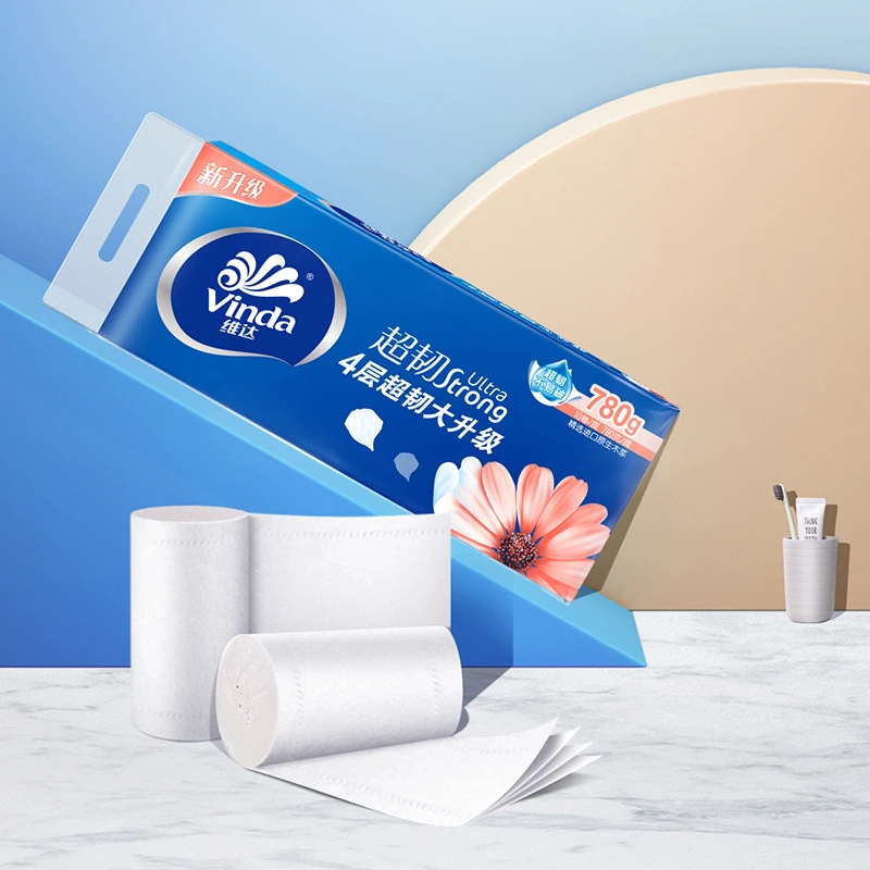 维达卷纸4层10卷780g超韧无芯厕纸卫生纸卷筒纸批发代发家用纸巾
